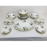 A ROYAL WORCESTER "VALENCIA" 37 PIECE DINNER SET TO INCLUDE GRAVY BOATS, TUREENS, DINNER PLATES,