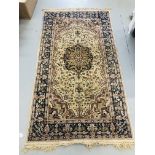 RED BLUE PATTERNED EASTERN HALL RUNNER (HEAVILY WORN CONDITION) 160 INCH LENGTH,