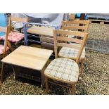 PAIR OF DINING CHAIRS WITH UPHOLSTERED INSERTS, MINKY AIRER, MODERN MODULAR UNIT,