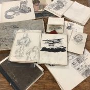 Small collection of artists’ sketchbooks.