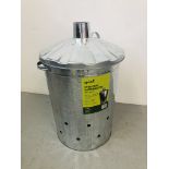 AS NEW GALVANISED INCINERATOR - SOLD AS SEEN