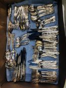 A LARGE QUANTITY OF ONEIDA SILVER PLATED FLATWARE
