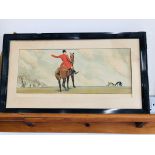 3 VINTAGE FRAMED COLOURED PRINTS DEPICTING HARE COARSING AND HUNTING WITH DOGS AND 2 MAPLE FRAMED