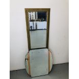 DESIGNER DRESSING MIRROR & 1960'S STYLE WALL MIRROR