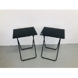 A PAIR OF HABITAT BLACK FINISH FOLDING OCCASIONAL TABLES