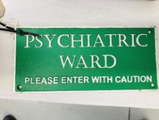 (REPRODUCTION) PSYCHIATRY & WOMENS EVALUATION CAST METAL SIGN