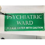 (REPRODUCTION) PSYCHIATRY & WOMENS EVALUATION CAST METAL SIGN