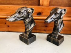 TWO REPRODUCTION GREYHOUND HEADS