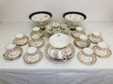 31 PIECE HAND PAINTED MINTON A5926 TEAWARE (SIGNS OF RESTORATION),