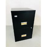 A BLACK FINISH 2 DRAWER STEEL HOME FILING CABINET