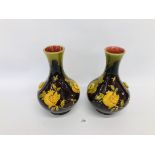 A PAIR OF BRETBY MAJOLICA STYLE VASES