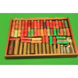 DISPLAY CASE CONTAINING VINTAGE COLLECTORS SHOTGUN CARTRIDGES TO INCLUDE BRASS CASED - COLLECTION