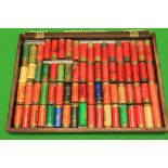 DISPLAY CASE CONTAINING VINTAGE COLLECTORS 12 GAUGE SHOTGUN CARTRIDGES - COLLECTION ONLY