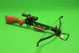 ARMEX CROSS BOW WITH 4 X 32 SCOPE WITH 2 PACKS OF BOLTS AND LOADER - COLLECTION ONLY