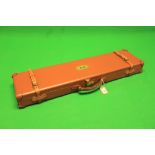 BRADY OF HALESOWEN PIG SKIN LEATHER OVER & UNDER QUALITY GUN CASE WITH CLEANING RODS AND OIL BOTTLE