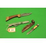 3 VARIOUS KNIVES TO INCLUDE 1954 MILITARY KNIFE - COLLECTION ONLY