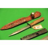 WESTERN STYLE KNIFE IN SHEATH + 1 OTHER KNIFE - COLLECTION ONLY