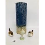 MALAYSIAN STUDIO POTTERY VASE MARKED "TENMOKU",