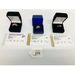 3 LADIES SILVER RINGS WITH CERTIFICATES INCLUDING RIO GRANDE CITRINE & WHITE TOPAZ,