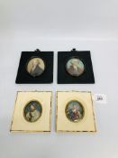 TWO PAIRS OF FRAMED PORTRAIT MINIATURES