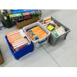 A QUANTITY OF STAMP CATALOGUES AND REFERENCE BOOKS IN THREE CRATES