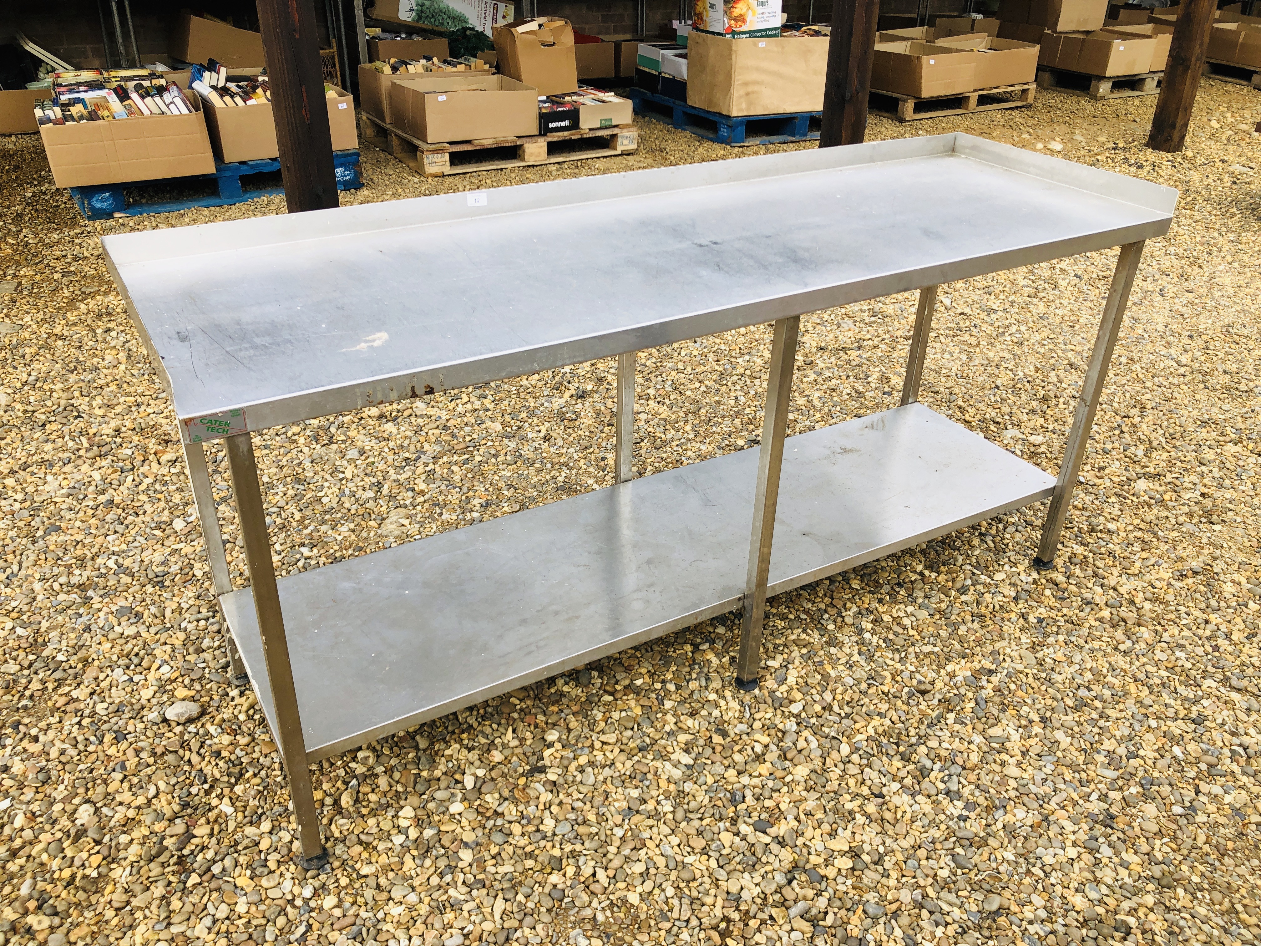 STAINLESS STEEL TWO TIER COMMERCIAL PREPARATION TABLE WITH UPSTAND LENGTH 75" - Image 3 of 3