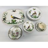 16 X PIECES OF COPELAND SPODE "CHELSEA BIRDS" 2/6837 (7 PLATES 2 IN A/F CONDITION - CHIPS +