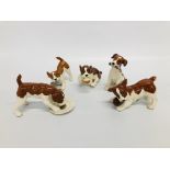 5 BESWICK TERRIER PLAYFUL PUPPIES FIGURES