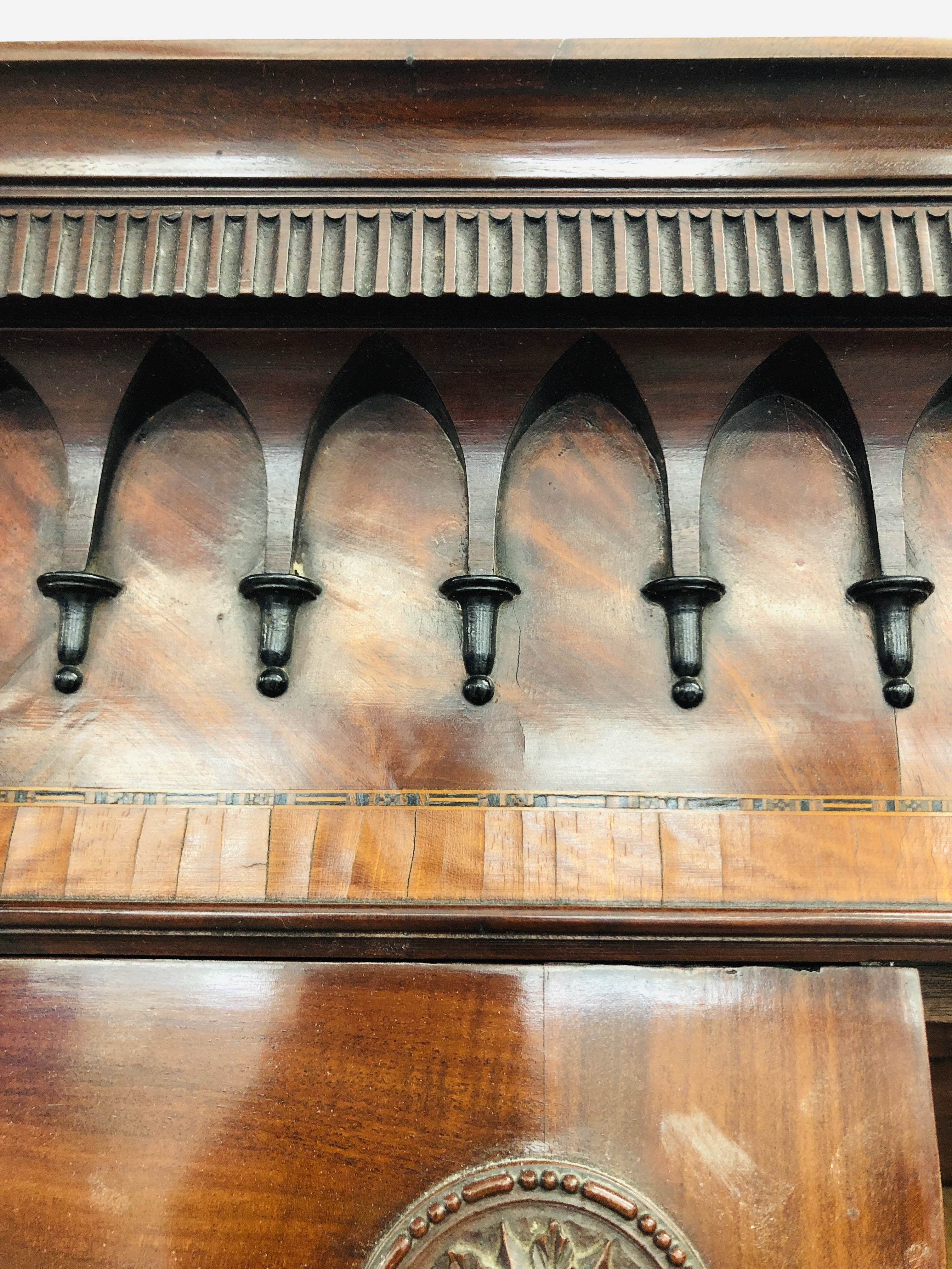 VICTORIAN MAHOGANY LINEN PRESS - Image 5 of 9