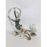 NAO BALLERINA FIGURE (LOSSES TO HAND) ALONG WITH LLADRO CAT AND LLADRO DOVE