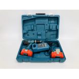 A MAKITA 18 VOLT CORDLESS DRILL COMPLETE WITH CHARGER AND SPARE BATTERY IN CARRY CASE - SOLD AS