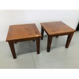 A PAIR OF HARDWOOD LAMP TABLES (24 INCH X 24 INCH)