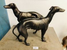 PAIR OF REPRODUCTION GREYHOUND FIGURES