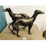 PAIR OF REPRODUCTION GREYHOUND FIGURES