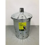 AS NEW GALVANISED INCINERATOR - SOLD AS SEEN