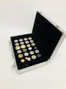 COLLECTOR'S COIN CASE WITH A SELECTION OF CROWN SIZE AND OTHER COINS, MEDALLIONS ETC.