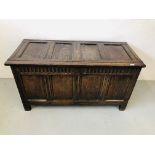 LATE 17TH CENTURY OAK COFFER - LENGTH 54 INCH, HEIGHT 29 INCH,