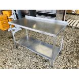 STAINLESS STEEL TWO TIER COMMERCIAL PREPARATION TABLE LENGTH 51 INCH