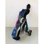 DUNLOP GOLF CADDY 9 ORANGE INFINITY GRAPHITE GOLF CLUBS, PGA COLLECTION PUTTER,