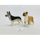 A BESWICK BOXER DOG ORNAMENT NO.