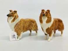 A PAIR OF BESWICK LADYPARK COLLIE DOGS (DIFFERENT COLOURS) 1 MARKED LOCHINVAR OF LADY PARK