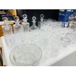 COLLECTION OF QUALITY CUT GLASS CRYSTAL TO INCLUDE VARIOUS DRINKING GLASSES - MANY SETS, DECANTERS,