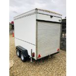 AN AJC TRAILERS TWIN AXLE FIBREGLASS BOX TRAILER WITH ROLLER SHUTTER DOOR 8FT X 5FT (PADLOCK KEY