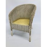 A CHILD'S WHITE FINISH LLOYD LOOM CHAIR,