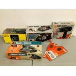 A BLACK & DECKER WALLPAPER STRIPPER, A BLACK & DECKER 150 WATT ELECTRIC SANDER,