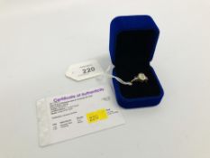 A LADIES OPAL & TANZANITE RING MARKED 375 WITH CERTIFICATE