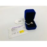 A LADIES OPAL & TANZANITE RING MARKED 375 WITH CERTIFICATE