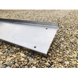 STAINLESS STEEL COMMERCIAL BRACKET SHELF LENGTH 100 INCH WIDTH 12 INCH AND A SMALL STAINLESS STEEL