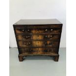 PERIOD MAHOGANY FINISH 4 DRAWER CHEST WITH PULL OUT WRITING DRAWER