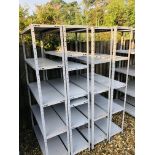 4 X STEEL WORKSHOP SHELVING UNITS, 67 INCH HEIGHT, 36 INCH WIDE,